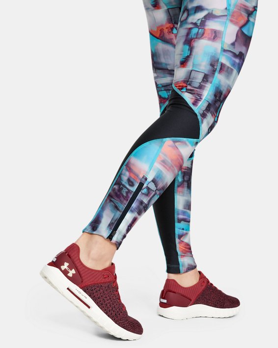 Women's UA Armour Fly Fast Printed Tights, Black, pdpMainDesktop image number 5